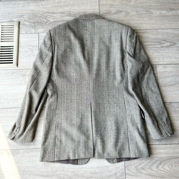 Vintage  Hyde Park Moores Union Made Striped Wool Silk Blend Blazer - Picture 14 of 15